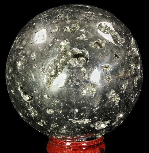 Polished Pyrite Sphere - Peru #65135